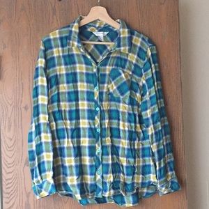 Christopher & Banks Plaid Button Down Shirt